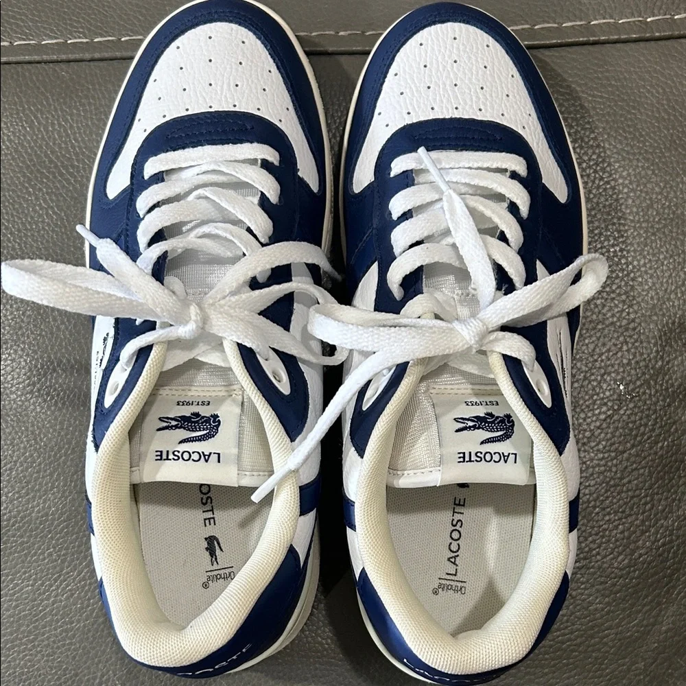 Lacoste Blue and White Mens Sneakers. Size 8. EUC - Picture 3 of 8